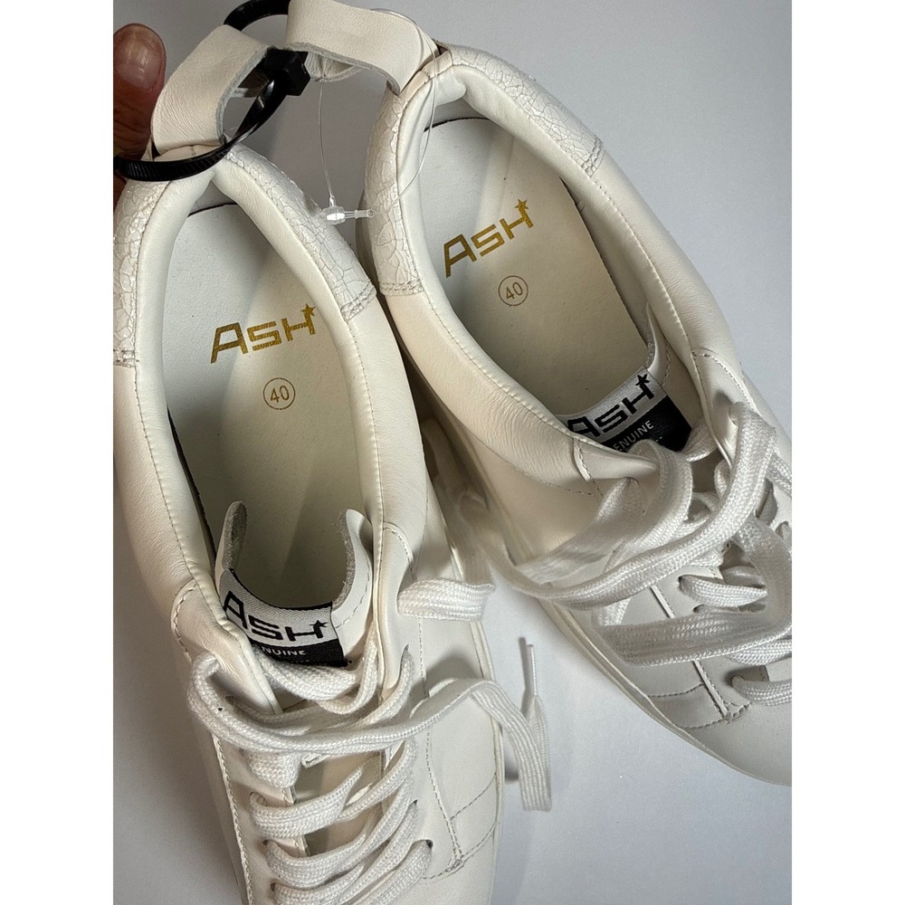 Ash Moby Platform Sneaker Women Size 40 White Leather Low Top Trainers NEW - Picture 7 of 16